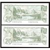 Image 2 : Bank of Canada $20, 1979 Replacement Lot of 2