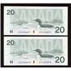 Image 1 : Bank of Canada $20, 1991 Replacement Consecutive Serial Numbers
