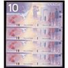 Image 1 : Bank of Canada $10, 2002 - Lot of 4 Consecutive Changeovers