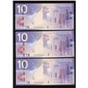 Image 2 : Bank of Canada $10, 2004 - Lot of 3 Consecutive Changeovers