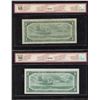 Image 2 : Bank of Canada $1, 1954 - Lot of 2 Fancy Serial Numbers