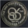 Image 1 : Canadian Vancouver Expo 10k Medallion, 1986