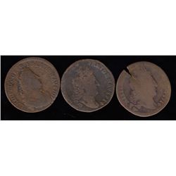 Three Liards: 1707-W, 1714-W (2).