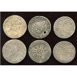 Lot of 6 French 1/12 Ecu,
