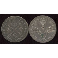 Lot of 2 French 10 sols.