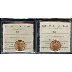 Lot of 2 ICCS Graded One Cents