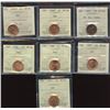 Image 1 : Lot of 7 ICCS Graded One Cents