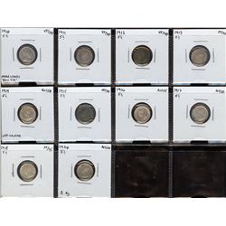 Lot of 10 Five Cents