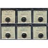 Image 1 : Lot of 6 ICCS Graded Five Cents