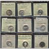 Image 1 : Lot of 9 ICCS Graded Twenty-Five Cents