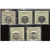 Image 1 : Lot of 5 ICCS Graded Fifty Cents