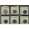 Image 1 : Lot of 6 ICCS Graded Fifty cents