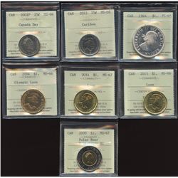 Lot of 7 ICCS Graded Coins