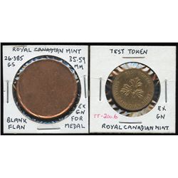 Test token and unstruck RCM planchet