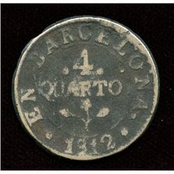 Spain, 1812 Barcelona 4 quartos