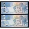 Image 1 : Rare Matching Number Consecutive Set - Bank of Canada $5, 2006 & 2008 Matched Number Radar Set -