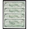 Image 2 : Bank of Canada $1, 1954 Lot of 4 Consecutive Replacements