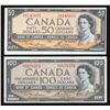 Image 1 : Bank of Canada $50 & $100, 1954