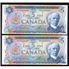 Image 1 : Bank of Canada$5, 1972 - Lot of 2 Consecutive