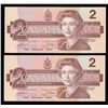 Image 2 : Bank of Canada $2, 1986 Lot of 2 Consecutive