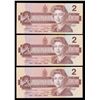 Image 1 : Bank of Canada $2, 1986 - Lot of 3 Consecutive Serial Numbers
