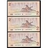 Image 2 : Bank of Canada $2, 1986 - Lot of 3 Consecutive Serial Numbers