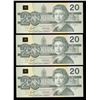 Image 2 : Bank of Canada $20, 1991 - Lot of 3 Consecutive