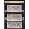 Image 1 : Bank of Canada $100, 1988 - Lot of 3 Consecutive