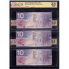 Image 1 : Bank of Canada $10, 2001 - Lot of 5 Consecutive