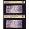 Image 2 : Bank of Canada $10, 2001 - Lot of 5 Consecutive