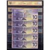 Image 3 : Bank of Canada $10, 2001 - Lot of 5 Consecutive