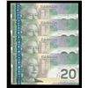 Image 2 : Bank of Canada $20, 2007 - Lot of 4 Consecutive