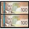 Image 2 : Bank of Canada $100, 2004 - Lot of 2