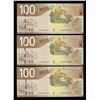 Image 1 : Bank of Canada $100, 2004 - Lot of 3 Consecutive