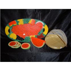 Fruit Tray Set with Netted Basket