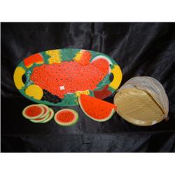 Fruit Tray Set with Netted Basket