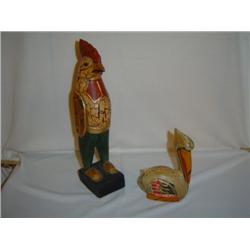 Batiked Carvings, Rooster & Pelican