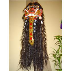 Ceremonial Barong Mask with Hair