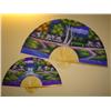 Image 1 : Set/2 Hand Painted Village  Wall Fans 