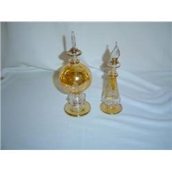 Set/2 Gold Egyptian Perfume Bottles