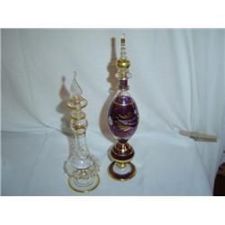 Set/2 Purple/Clear Egypt. Perfume Btls