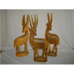 Set/3 Carved Gazelles, Kenya