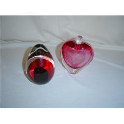 Glass Paperweight & Perfume Bottle