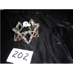 Sterling Silver & Garnet Bracelet
