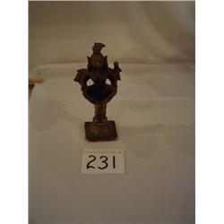 Antique Brass Peanut Oil Lamp Figure