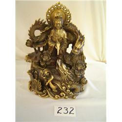 Brass Quan Yin with Dragons