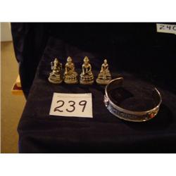 Silver Diety Figures w/Mantra Wrist Cuff
