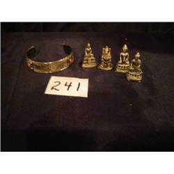 Silver Diety Figures w/Mantra Wrist Cuff