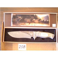 Elk Motif Knife in Display Box