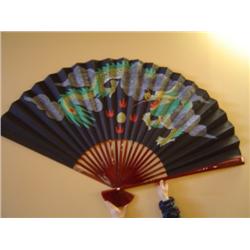 Painted Chinese Dragon Fan